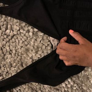 Black Ruched Netted Dress